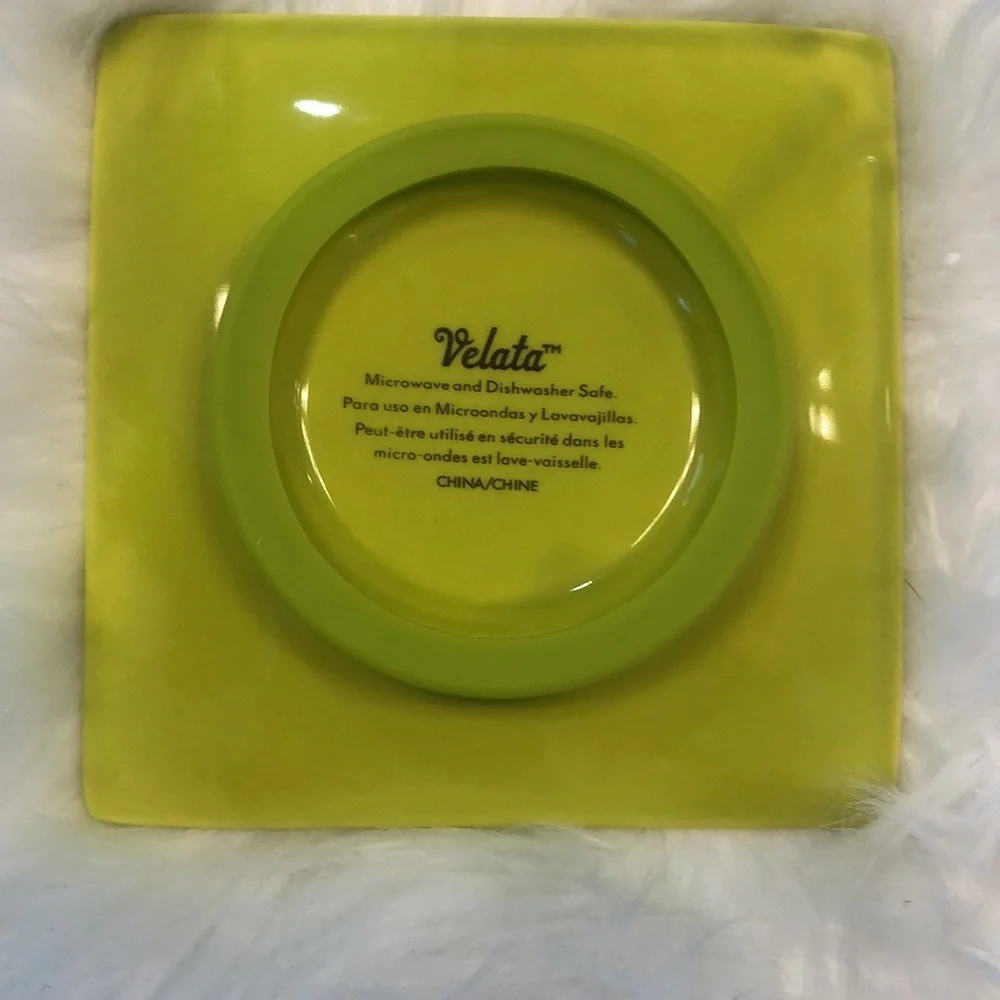 BRAND NEW LISTED ITEM Velata SERVE 4 Square Nesting Multi Colored STUNNING Plate